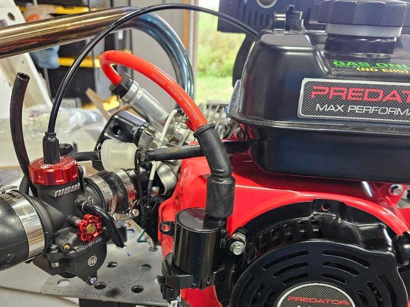 Steamer Power Interrupter prototype: coil-on-plug ignition on a Predator 224