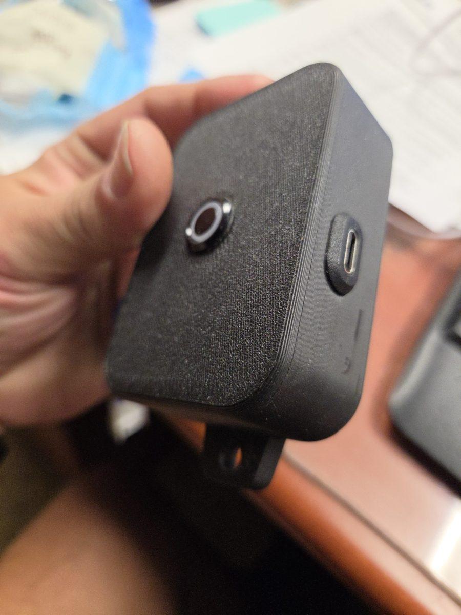 Steamer Power Guardian in hand, the USB-C port on its side